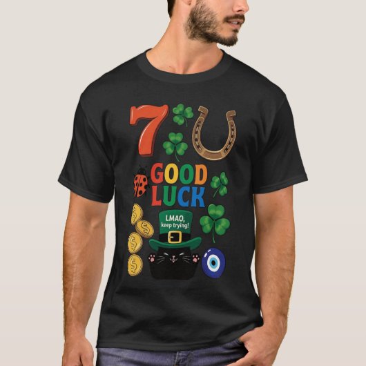 Sarcastic black cat  and Lucky charms T-Shirt (Vorderseite)