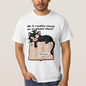 Sarcastic Black Cat auf Dictionary Meme T-Shirt (Vorderseite)