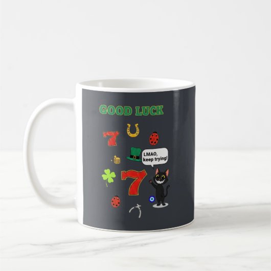 Sarcastic black cat &Lucky charms Kaffeetasse (Links)