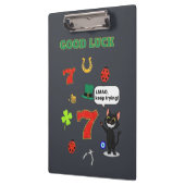 Sarcastic black cat &Lucky charms Klemmbrett (Links)