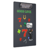 Sarcastic black cat &Lucky charms Klemmbrett (Rechts)