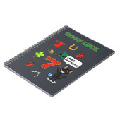 Sarcastic black cat &Lucky charms Notizblock (Linke Seite)
