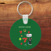 Sarcastic black cat &Lucky charms Schlüsselanhänger (Vorderseite)