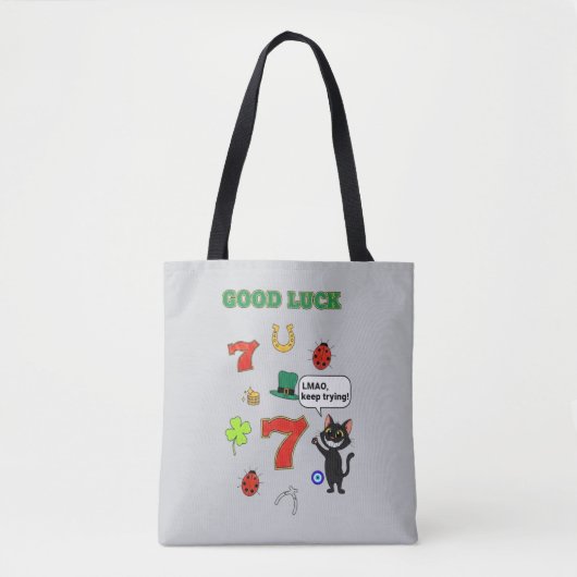 Sarcastic black cat &Lucky charms Tasche (Vorderseite)