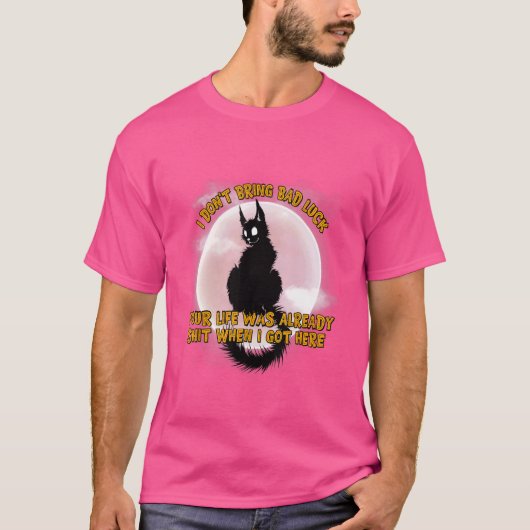 Sarcastic Black Cat T-Shirt (Vorderseite)