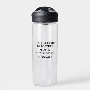 Sarcastic Black Text Personal Trainer Spaß Trinkflasche
