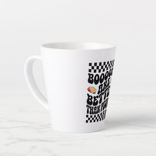 Sarcastic Book Lover "Books Are Better Than People Milchtasse (Linke Ecke)