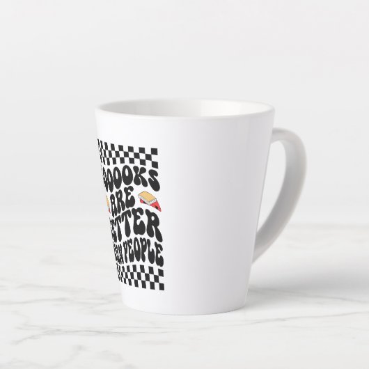 Sarcastic Book Lover "Books Are Better Than People Milchtasse (Rechte Ecke)