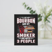 Sarcastic Bourbon und GRILLEN Lover Funny Barbecue Postkarte (Stehend Vorderseite)