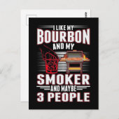 Sarcastic Bourbon und GRILLEN Lover Funny Barbecue Postkarte (Vorne/Hinten)