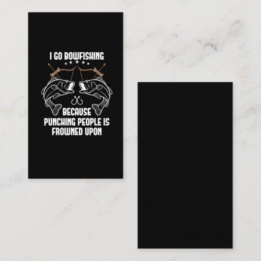 Sarcastic Bowfish Bow Jagd Visitenkarte (Vorne/Hinten)