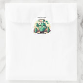 Sarcastic Cactus with Low Battery Runder Aufkleber (Tasche)