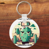 Sarcastic Cactus with Low Battery Schlüsselanhänger (Rückseite)