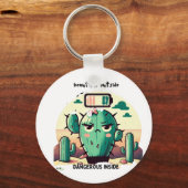 Sarcastic Cactus with Low Battery Schlüsselanhänger (Vorderseite)
