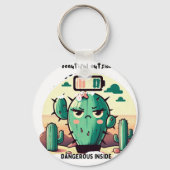 Sarcastic Cactus with Low Battery Schlüsselanhänger (Rückseite)