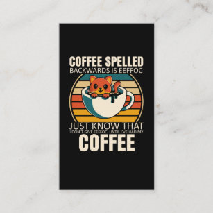 Sarcastic Cat Coffee Lover Barista Koffeinabhängig Visitenkarte