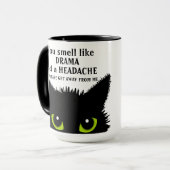 Sarcastic Cat Drama & Headache Office School Tasse (Vorderseite Links)