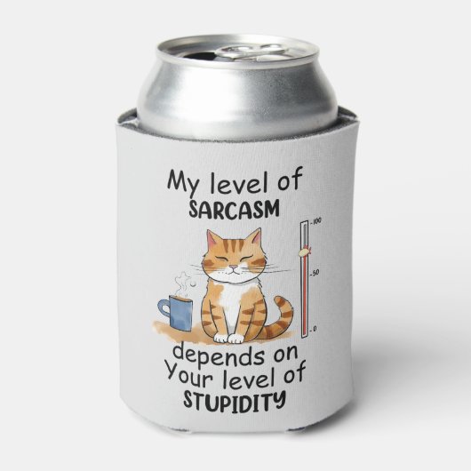 Sarcastic Cat - Funny Orange Art Dosenkühler (Kanne Vorderseite)