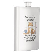 Sarcastic Cat - Funny Orange Art Flachmann (Rechts)