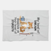 Sarcastic Cat - Funny Orange Art Geschirrtuch (Horizontal)