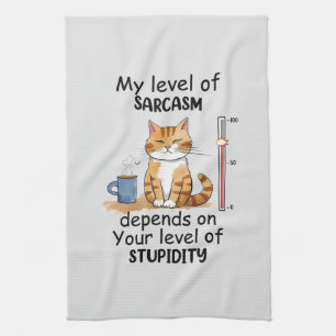 Sarcastic Cat - Funny Orange Art Geschirrtuch