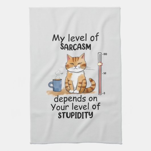 Sarcastic Cat - Funny Orange Art Geschirrtuch (Vertikal)