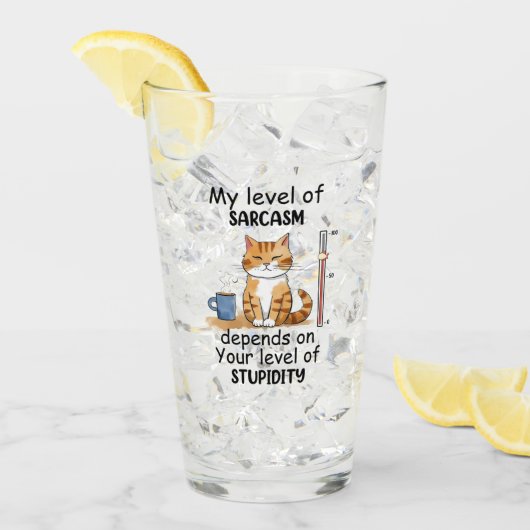 Sarcastic Cat - Funny Orange Art Glas (Vorderseite Ice)