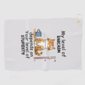 Sarcastic Cat - Funny Orange Art Golfhandtuch (Horizontal)
