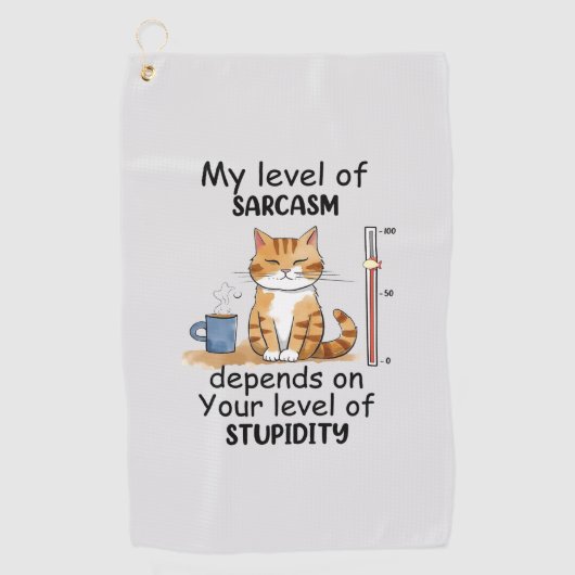 Sarcastic Cat - Funny Orange Art Golfhandtuch (Vorderseite)