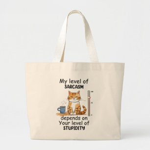 Sarcastic Cat - Funny Orange Art Jumbo Stoffbeutel