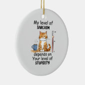 Sarcastic Cat - Funny Orange Art Keramik Ornament (Rechts)