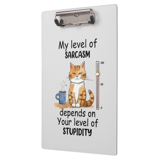 Sarcastic Cat - Funny Orange Art Klemmbrett (Links)