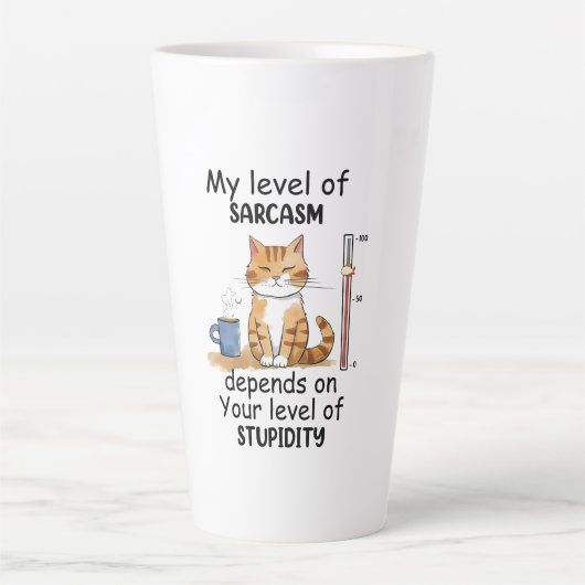 Sarcastic Cat - Funny Orange Art Milchtasse (Vorderseite)