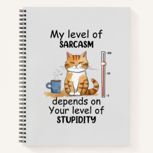 Sarcastic Cat - Funny Orange Art Notizblock