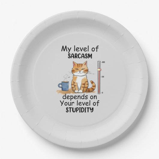 Sarcastic Cat - Funny Orange Art Pappteller (Vorderseite)