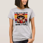 Sarcastic Cat Graphic T-Shirt - My Cat, Coffee & 3 (Vorderseite)