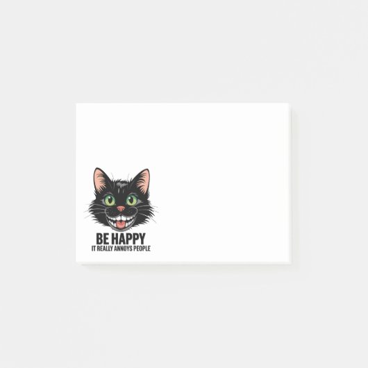 Sarcastic Cat Lover Gift Be Happy Annoys People Post-it Klebezettel (Vorderseite)