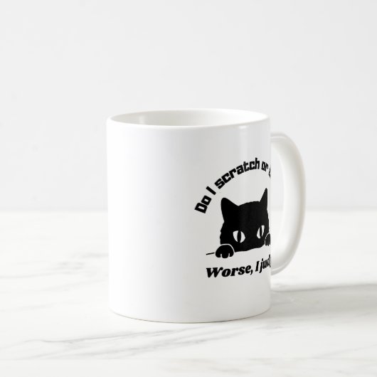 Sarcastic Cat. Wütende Katze. Katze zu urteilen. F Kaffeetasse (VorderseiteRechts)