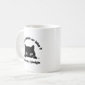 Sarcastic Cat. Wütende Katze. Katze zu urteilen. F Kaffeetasse (Vorderseite Links)
