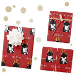 Sarcastic Christmas Cat Geschenkpapier Set<br><div class="desc">Eine sarkastische,  verärgerte und unbegeisterte schwarz-weiße Tuxedokatze mit Weihnachtsliedern. Ho ho,  und all das. Originelle Kunst von Nic Squirrell.</div>