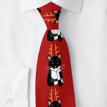 Sarcastic Christmas Cat Krawatte<br><div class="desc">Eine lustige sarkastische,  verärgerte und unbegeisterte schwarz-weiße Tuxedokatze mit Weihnachtsliedern. Ho ho,  und all das Zeug.</div>