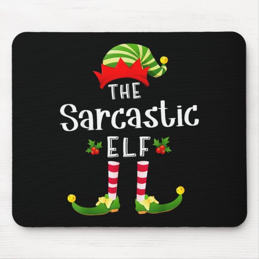 Sarcastic Christmas Elf Matching Pajama X-mas Part Mousepad (Vorne)