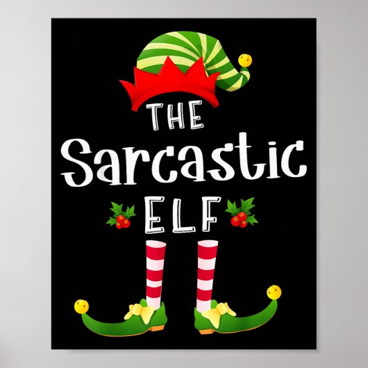 Sarcastic Christmas Elf Matching Pajama X-mas Part Poster (Vorne)