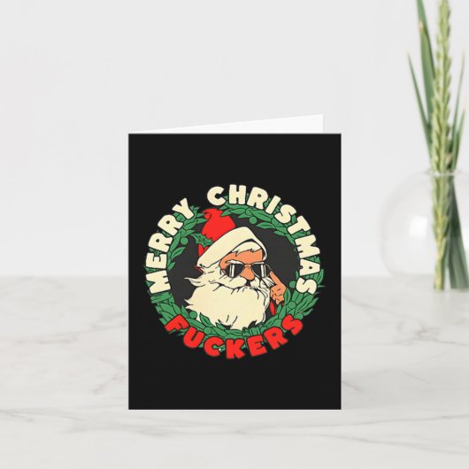 Sarcastic Christmas Merry Xmas Forer Funny Santa H Karte (Vorderseite)