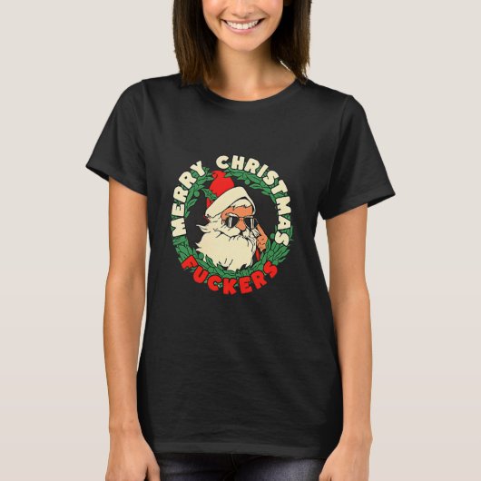 Sarcastic Christmas Merry Xmas Forer Funny Santa H T-Shirt (Vorderseite)