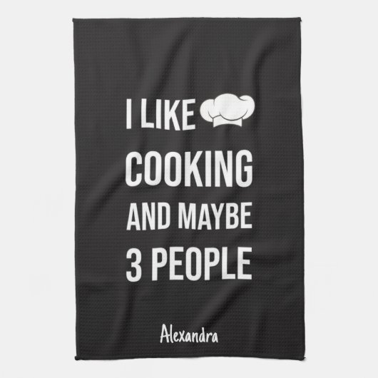 Sarcastic Cooking Gifts Chefs Cooks Personalized Geschirrtuch (Vertikal)