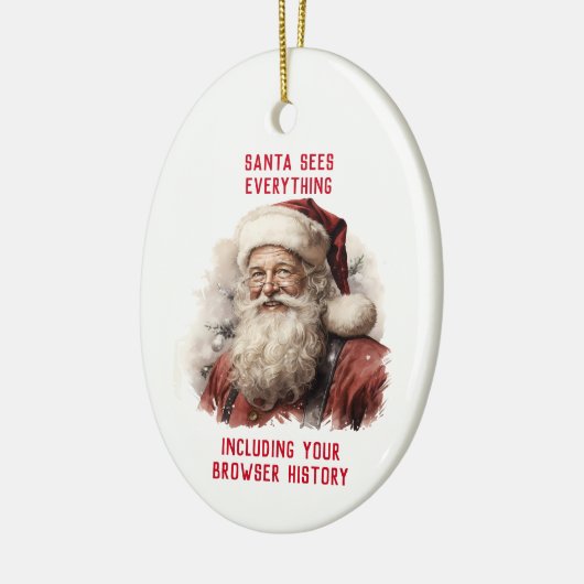 Sarcastic Dirty Santa Funny Ihre Browsergeschichte Keramik Ornament (Links)