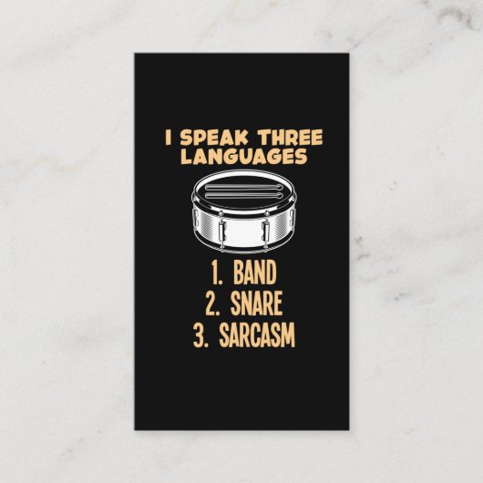 Sarcastic Drummer Spaß Schlagzeug Drumming Visitenkarte (Vorderseite)