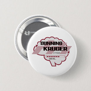 Sarcastic Dunning Kruger Effekt Gehirnillustration Button