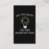 Sarcastic Electrical Brightest Light Bulle Visitenkarte (Vorderseite)